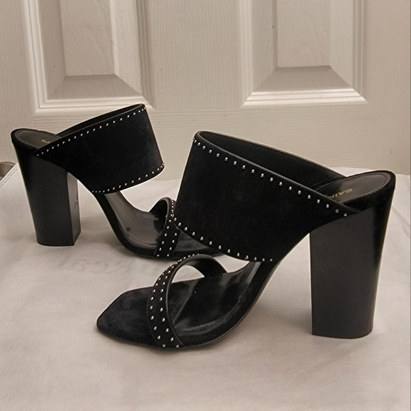 Saint Laurent Black Oak Slide Studded Sandals Sz 36 - Picture 16 of 16